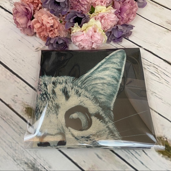 Eco-Friendly Gray Tabby Cat on a Black Folding Tote Bag - Picture 11 of 16